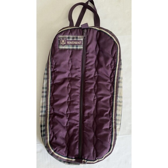 Kensington Other - Kensington Roustabout Equestrian Horse Purple Plum Plaid Padded Bridle Bag EUC